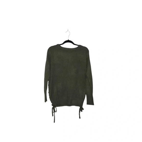 Garage Olive Green Braided Lace-up Side Knit Plush Sweater Small Women’s - Picture 6 of 11